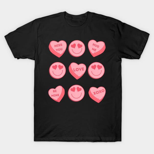 Miss You Hug Me Love Be Mine Xoxo Pink Heart Valentine T-Shirt by Bestworker